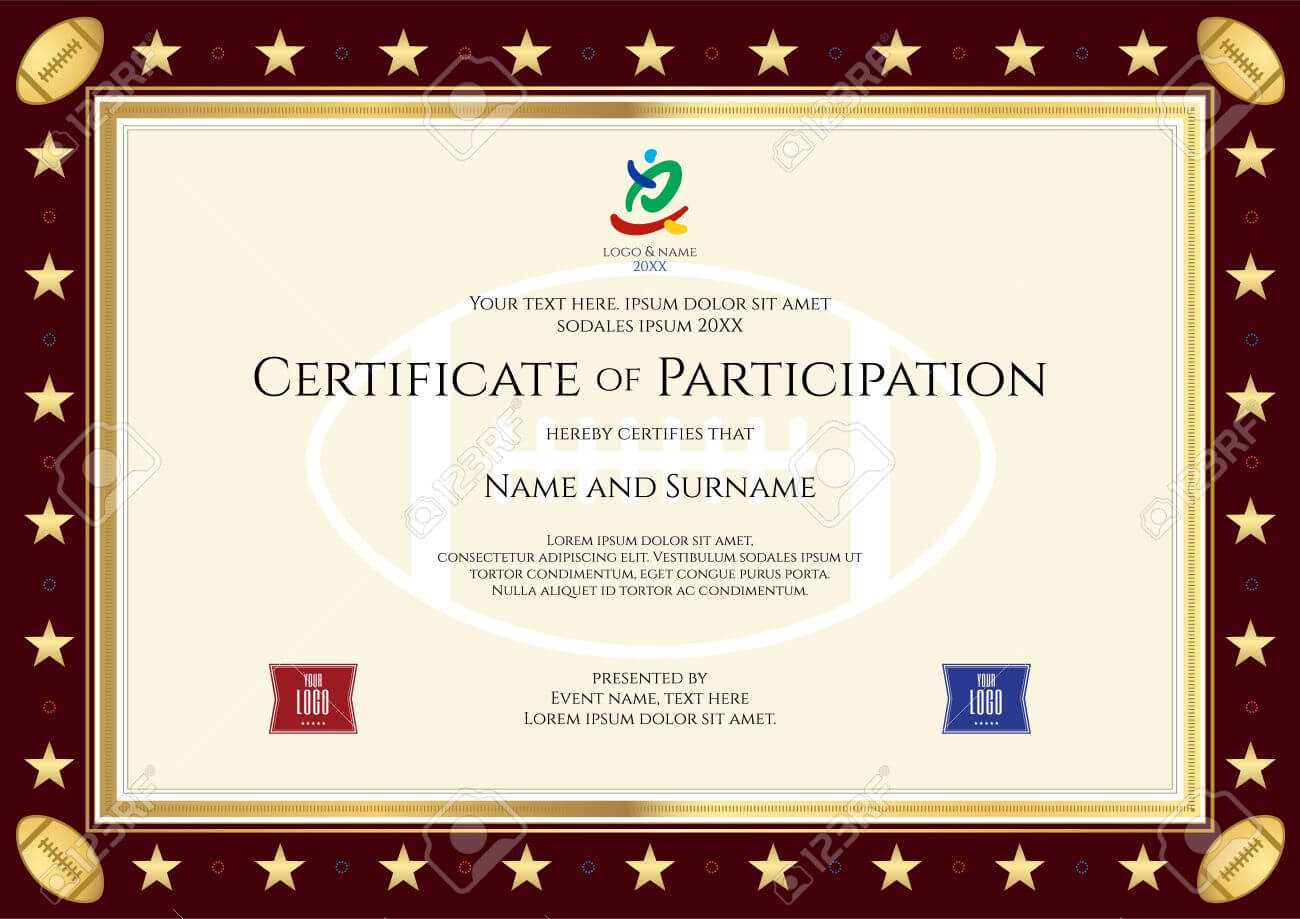 Sport Theme Certification Of Participation Template For Sport.. Throughout Templates For Certificates Of Participation