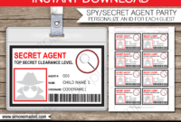 Spy Or Secret Agent Badge Template – Red | Girl Scouts | Spy within Spy Id Card Template