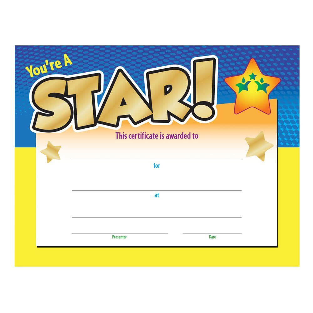 Star Of The Week Certificate Template – Atlantaauctionco With Regard To Star Of The Week Certificate Template