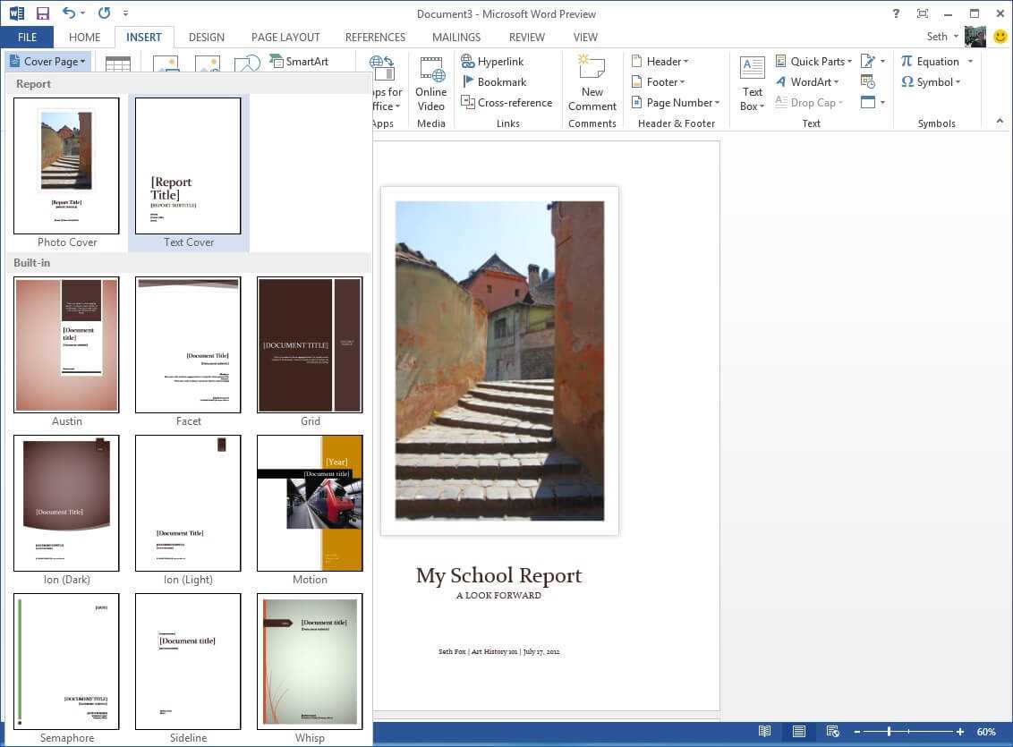 Starting Off Right: Templates And Built In Content In The Throughout Microsoft Word Cover Page Templates Download