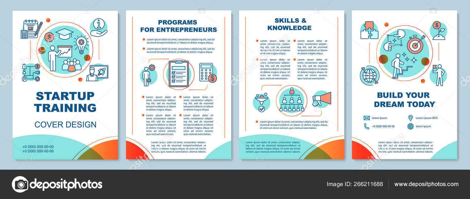 Startup Training Brochure Template Layout — Stock Vector For Training Brochure Template