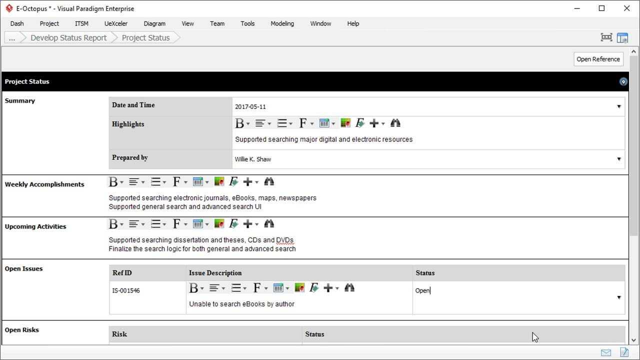 Status Report Template – Project Management For Project Management Status Report Template