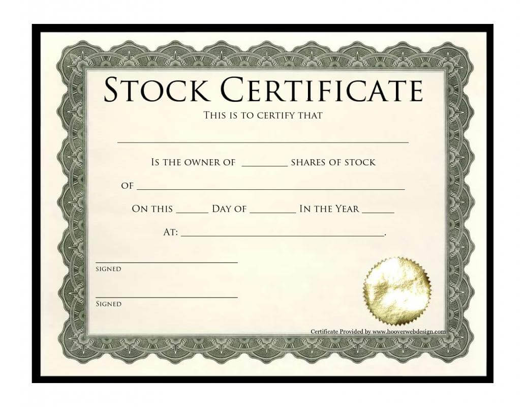 Stock Certificate Template | Template Business For Template For Share Certificate