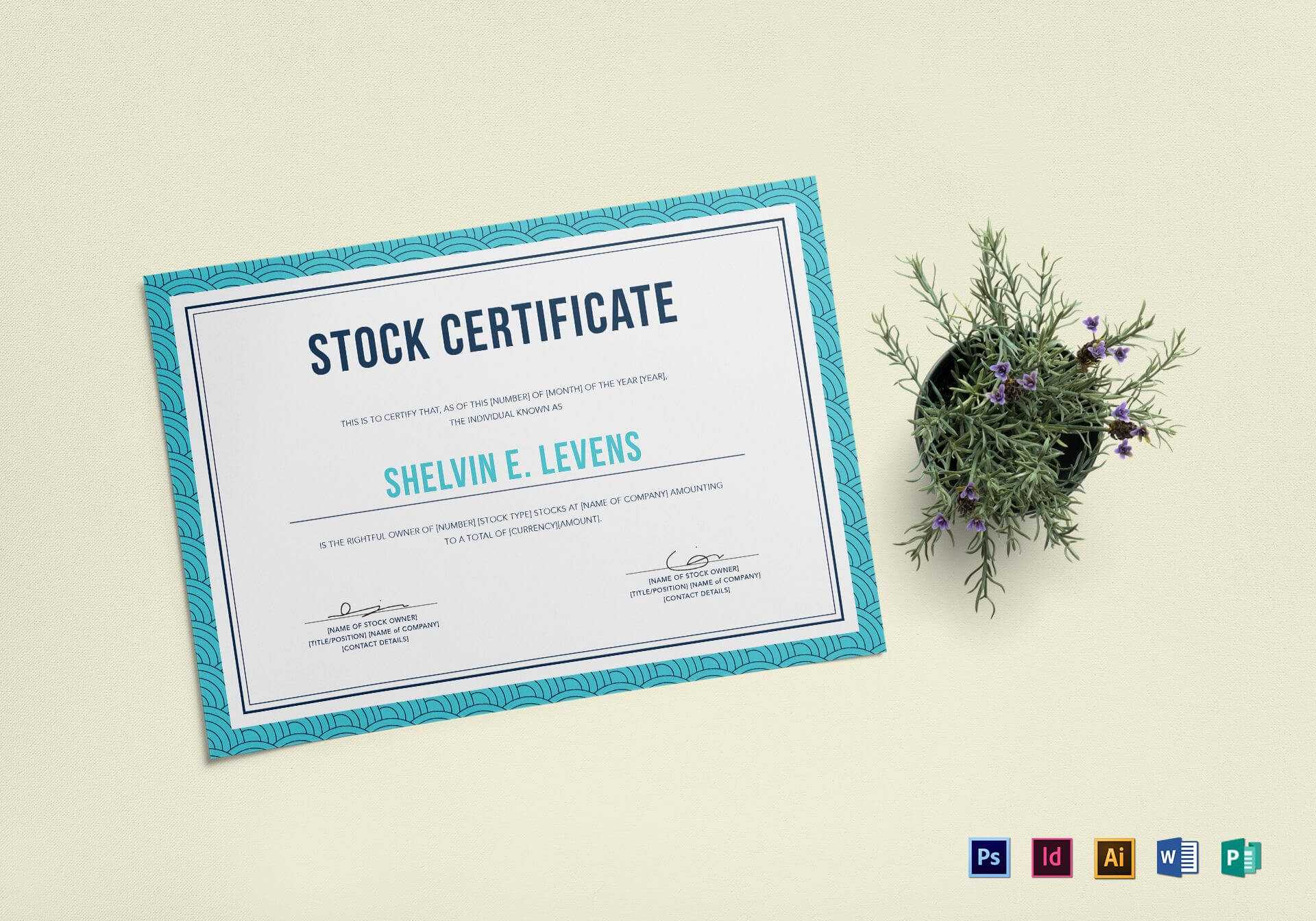 Stock Certificate Template With Regard To Stock Certificate Template Word