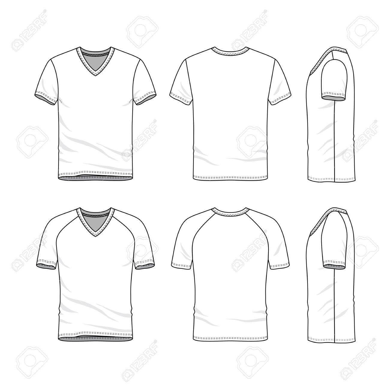 Stock Illustration Pertaining To Blank V Neck T Shirt Template