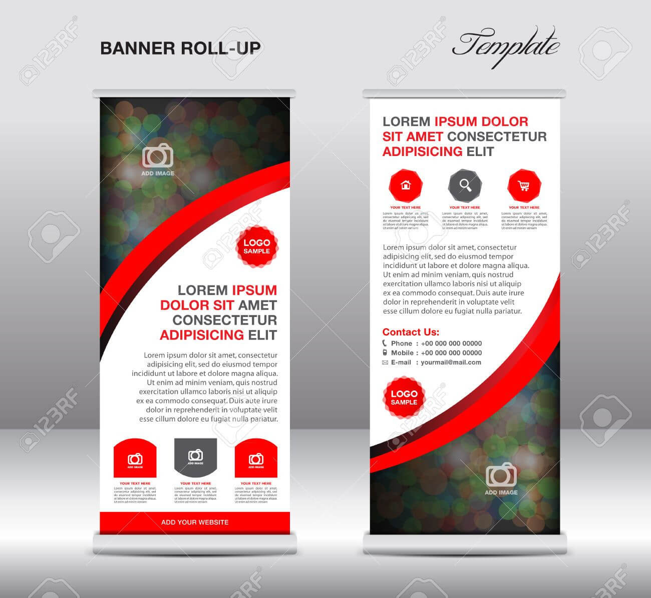 Stock Vector | Banner Design Samples | Banner Stands With Banner Stand Design Templates