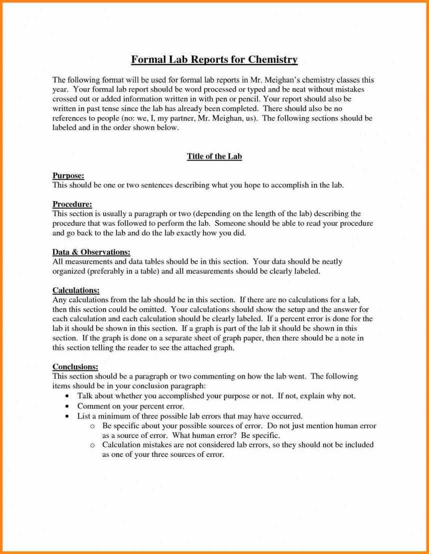 Striking Chemistry Lab Report Template Ideas Example High Regarding Chemistry Lab Report Template