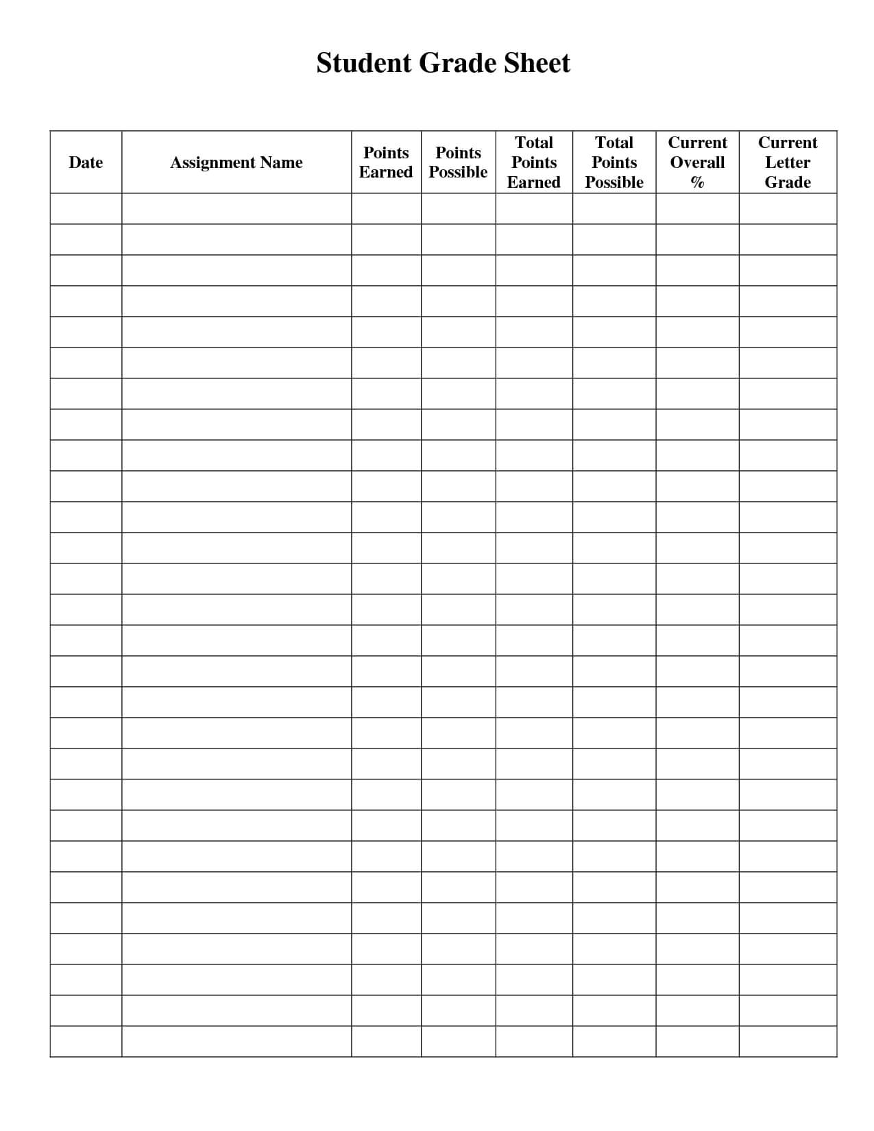 Student Grade Sheet Template | Grade Book Template, Teacher Intended For Student Grade Report Template