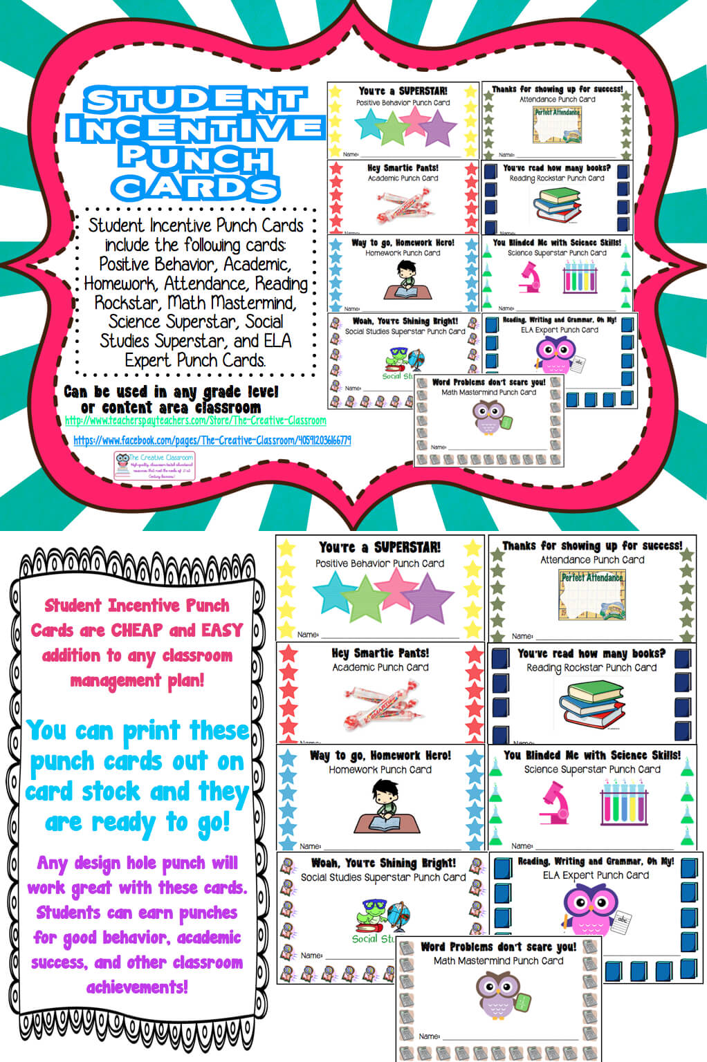 Student Rewards Punch Cards | Student Incentives, Student With Reward Punch Card Template