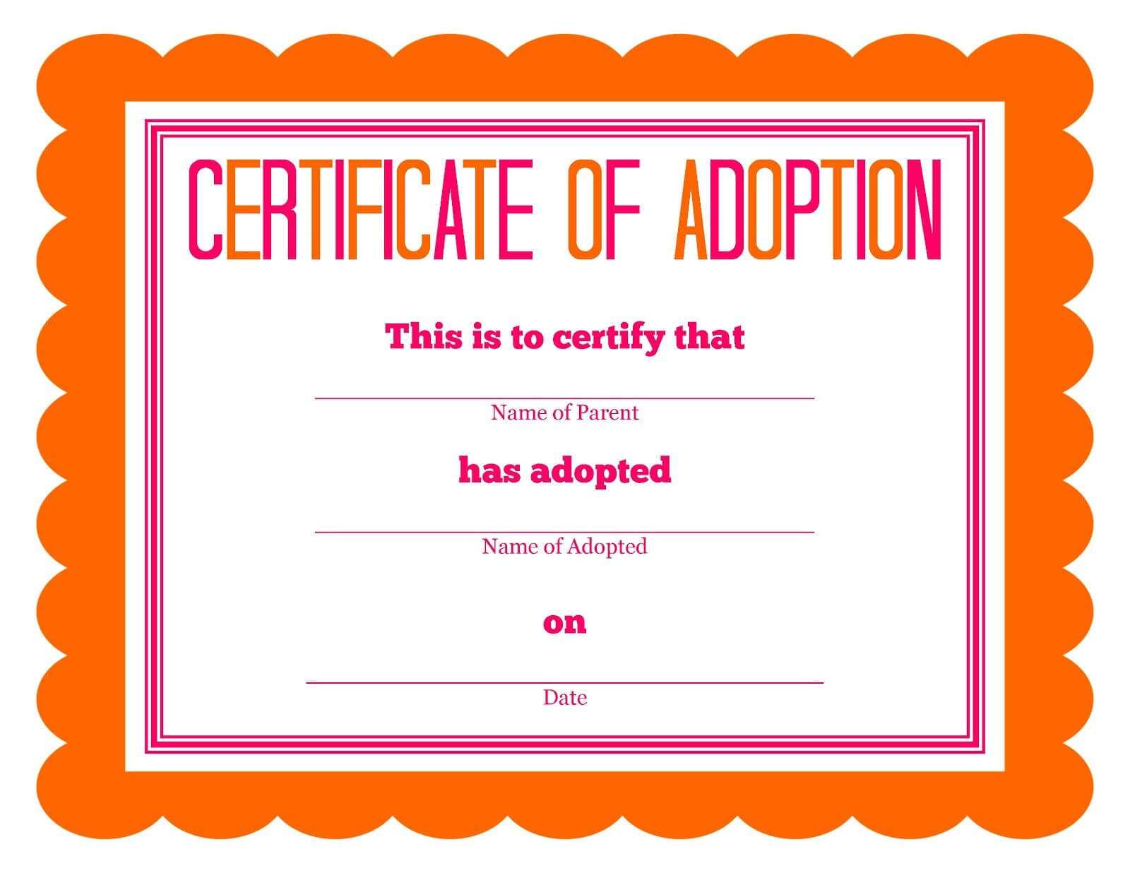 Stuffed Animal Adoption Party Detail Oriented Diva! | Party Inside Toy Adoption Certificate Template