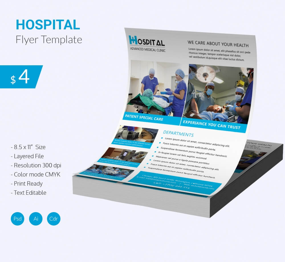 Stunning Hospital Flyer Template Download | Free & Premium Within Healthcare Brochure Templates Free Download
