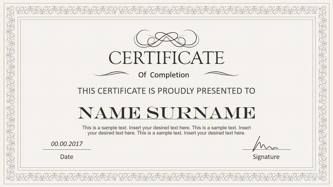 Stylish Certificate Powerpoint Templates Pertaining To Powerpoint Award Certificate Template