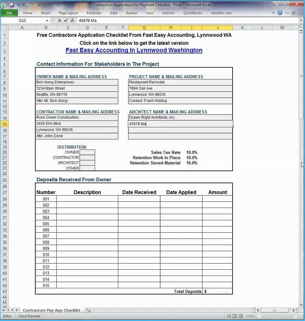 Subcontractor Payment Certificate Template Excel #9967 In Construction Payment Certificate Template