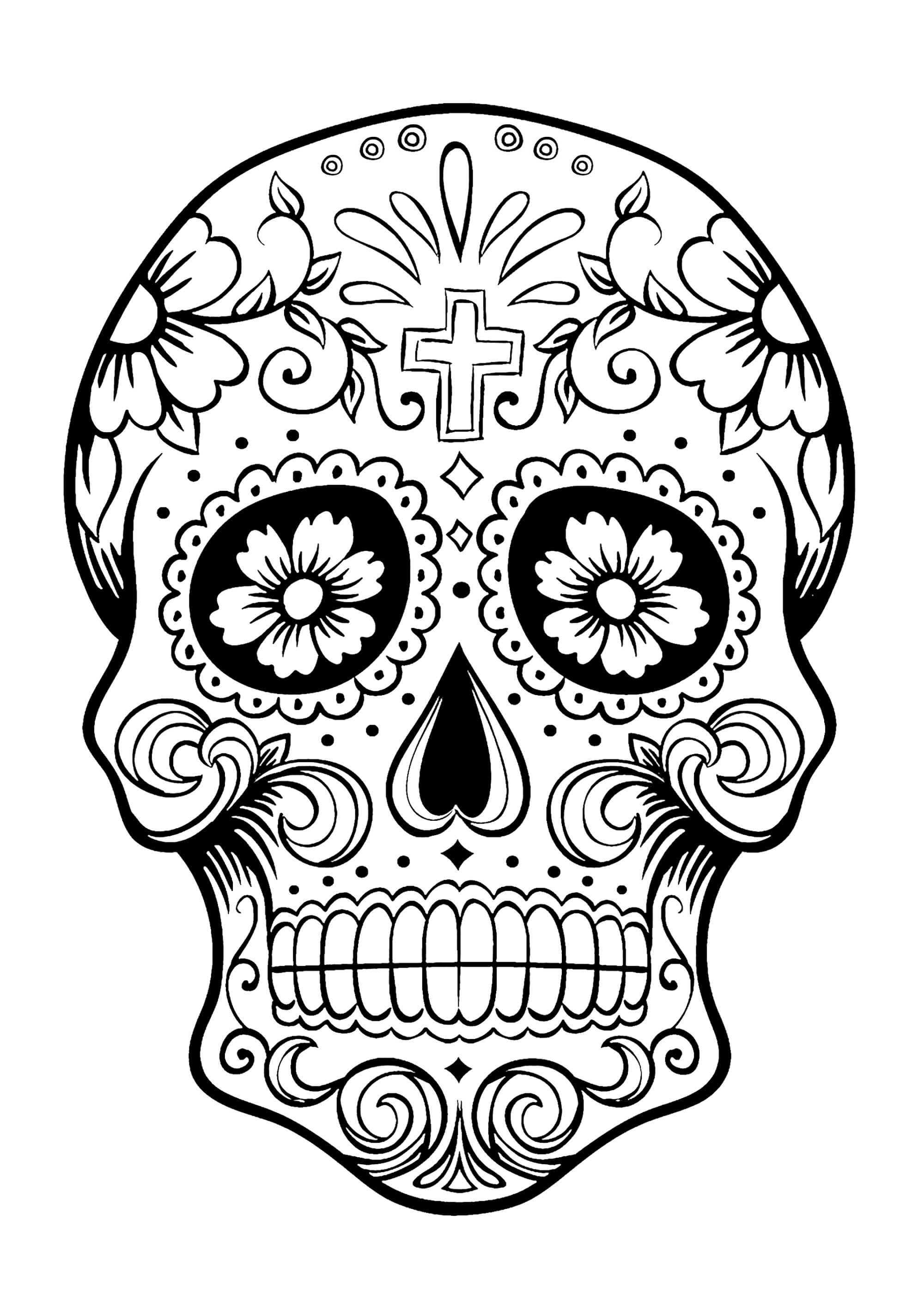 Sugar Skull Drawing Template | Free Download Best Sugar Regarding Blank Sugar Skull Template