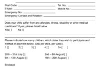 Summer Camp Registration Form Template * You Can Get More with regard to Camp Registration Form Template Word