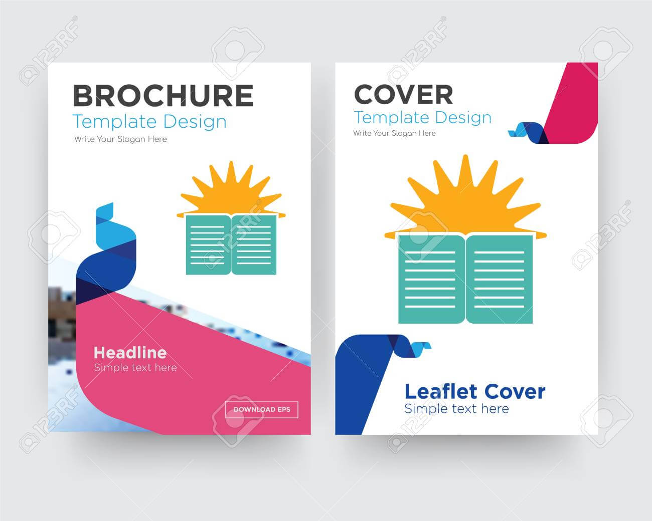 Sunday School Brochure Flyer Design Template With Abstract Photo.. In School Brochure Design Templates