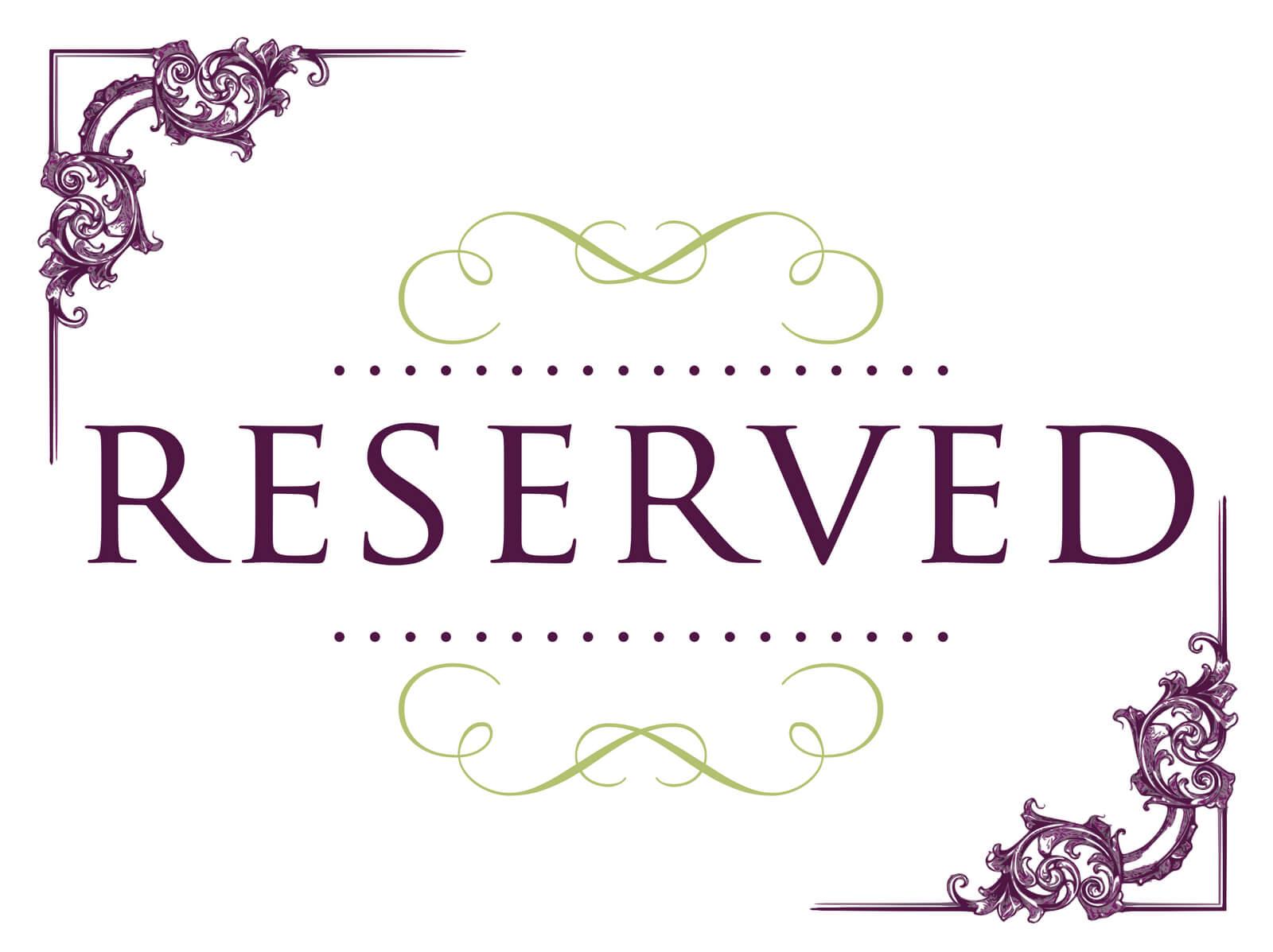 Superb Reserved Signs For Tables | Reserved Wedding Signs Inside Reserved Cards For Tables Templates