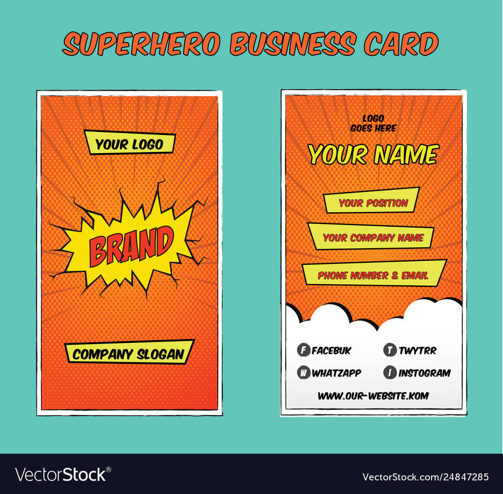 Superhero Bold Business Card Template Regarding Superhero Trading Card Template