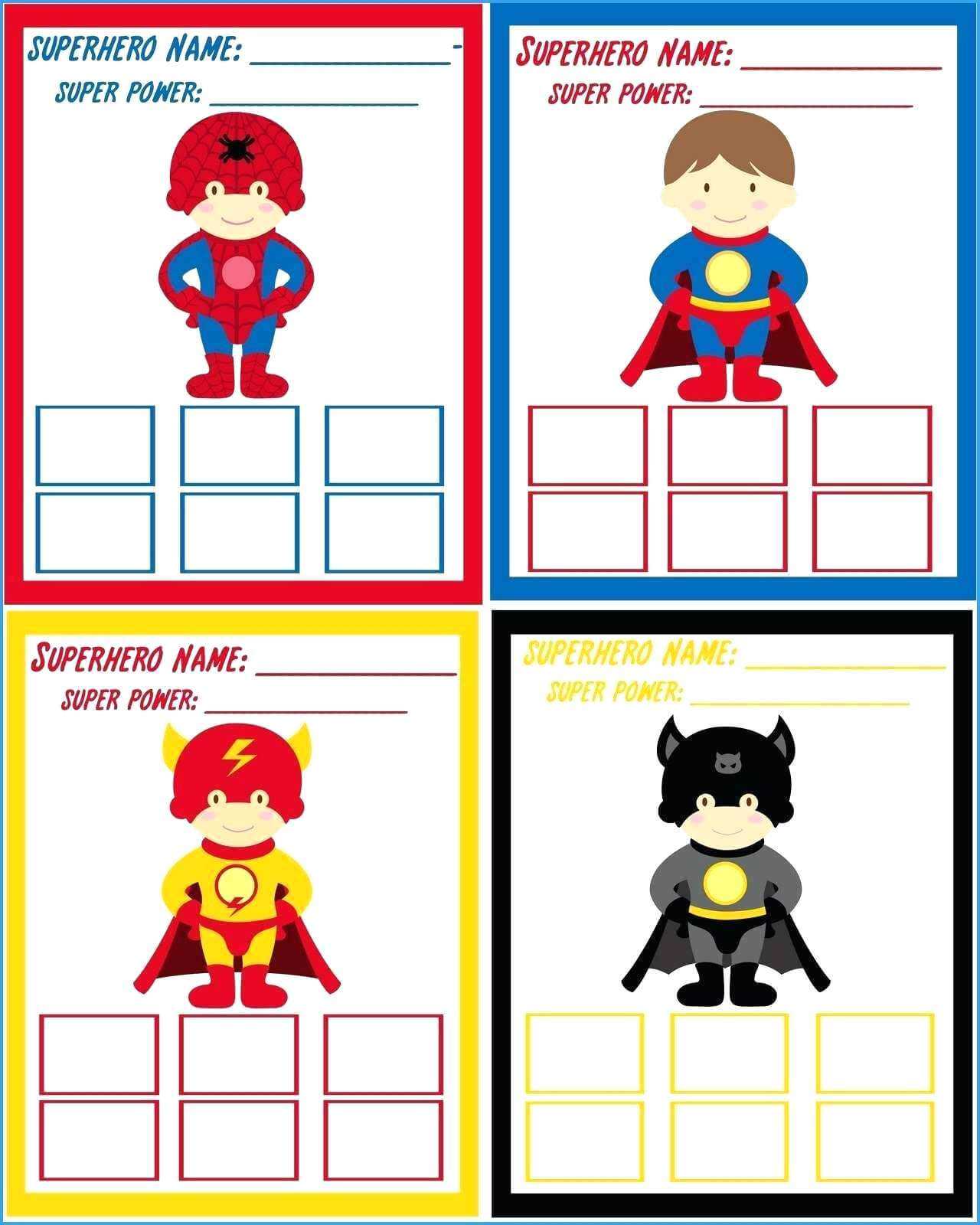 Superhero Template Printable – Amicuscolor.co With Superman Birthday Card Template