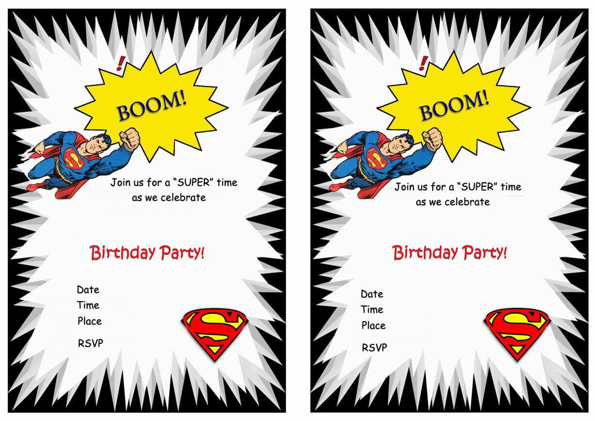 Superman Free Printable Birthday Party Invitations In 2019 Inside Superman Birthday Card Template