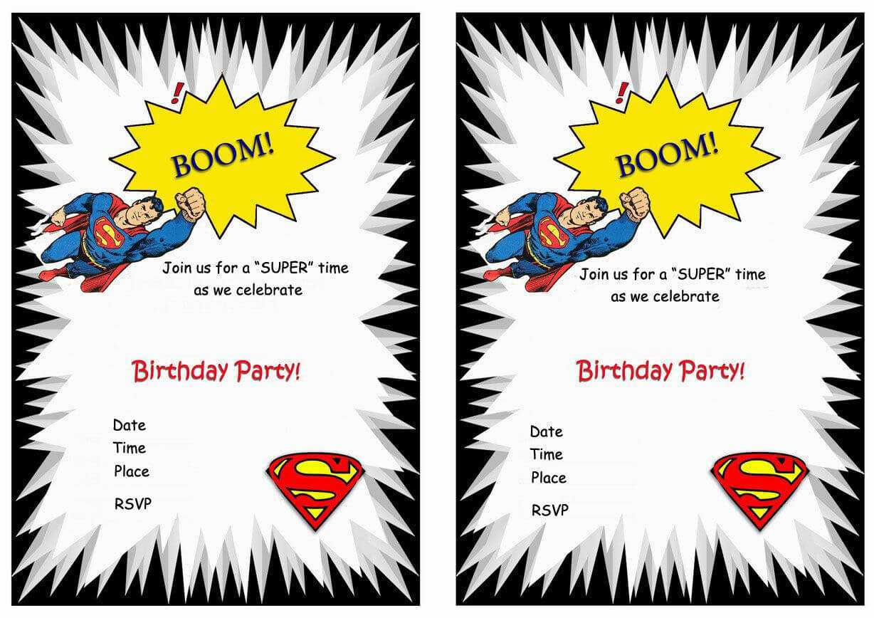 Superman Free Printable Birthday Party Invitations In 2019 Inside Superman Birthday Card Template