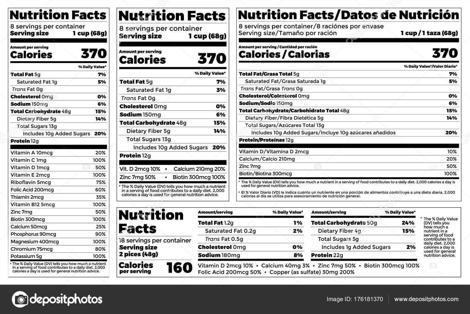 Supplement Label Design Template | Nutrition Facts Label Throughout Blank Food Label Template