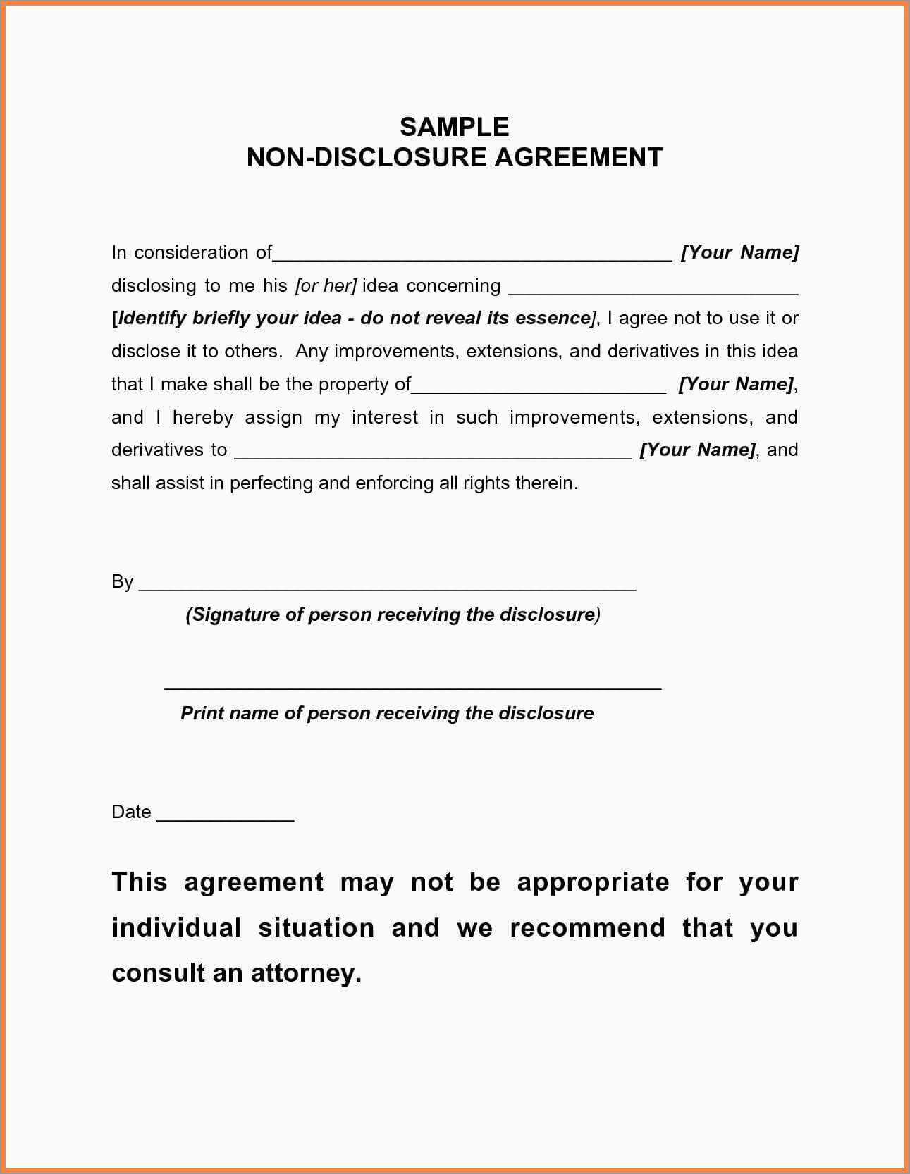 Supplier Confidentiality Agreement Template Unique 10 Inside Nda Template Word Document