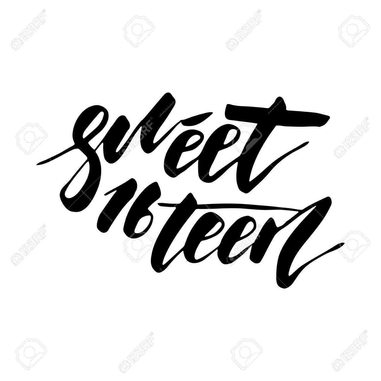 Sweet Sixteen – Lettering Design For Posters, Flyers, T Shirts,.. Within Sweet 16 Banner Template