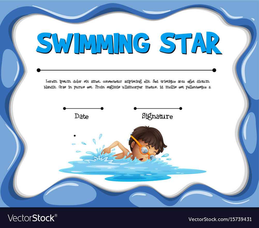 Swimming Star Certification Template With Swimmer Intended For Swimming Award Certificate Template