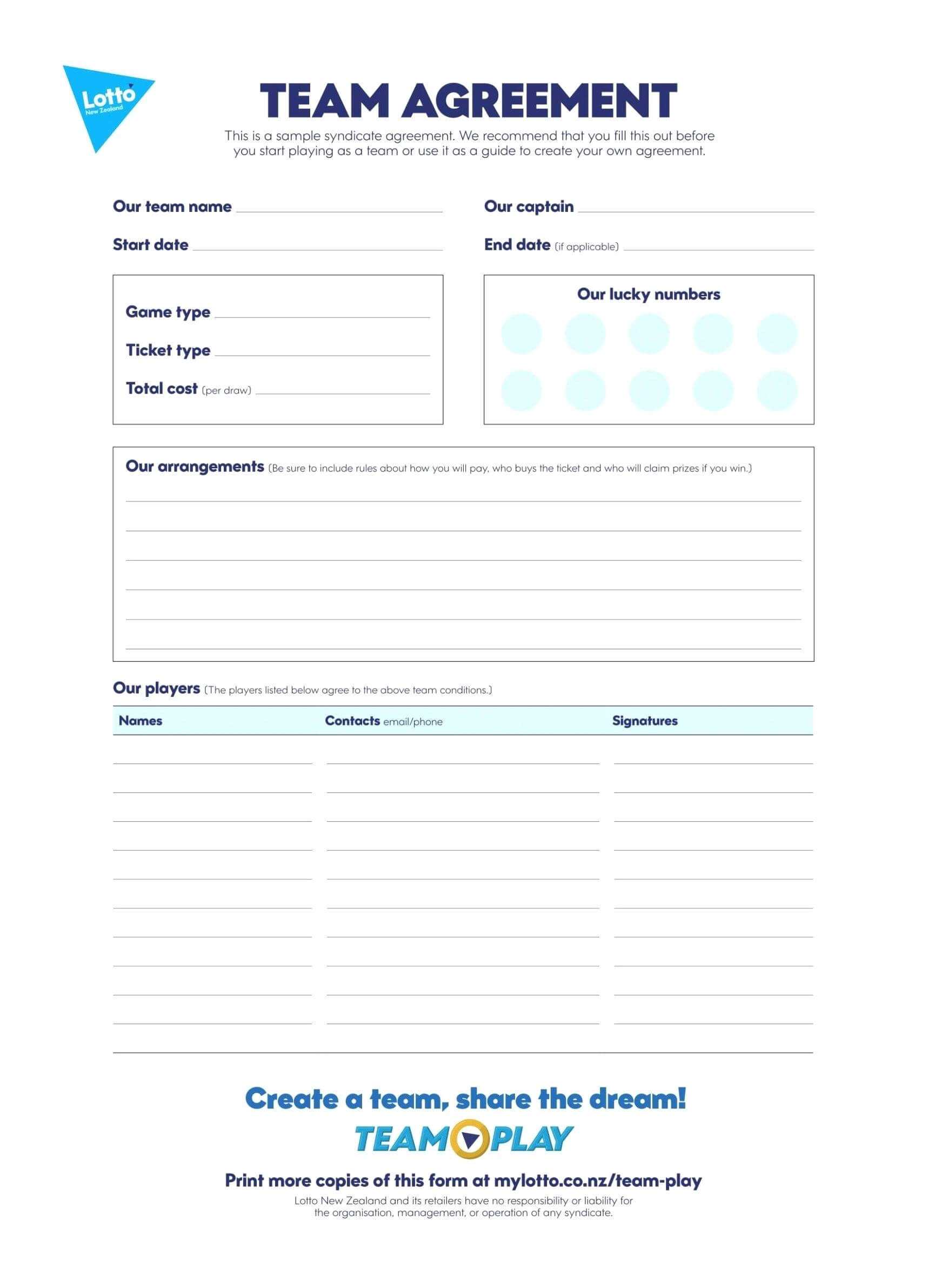 Syndicate Template Pertaining To Lottery Syndicate Agreement Template Word