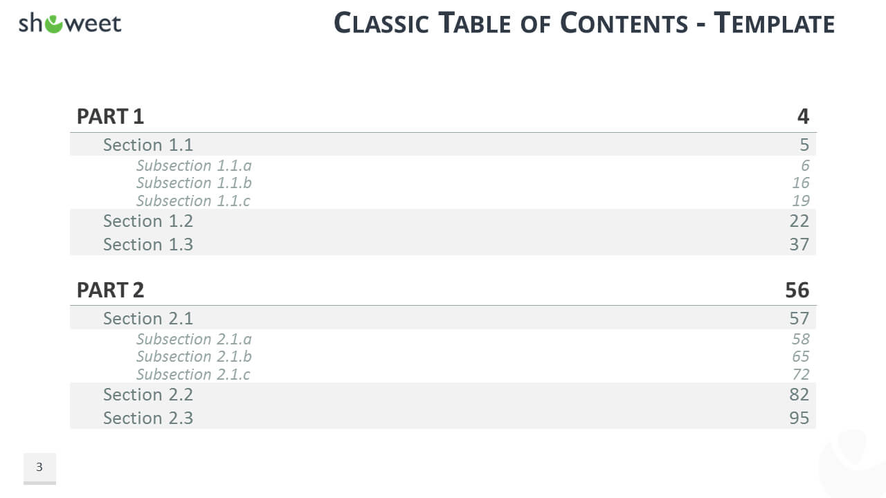 Table Of Content Templates For Powerpoint And Keynote With Regard To Microsoft Word Table Of Contents Template