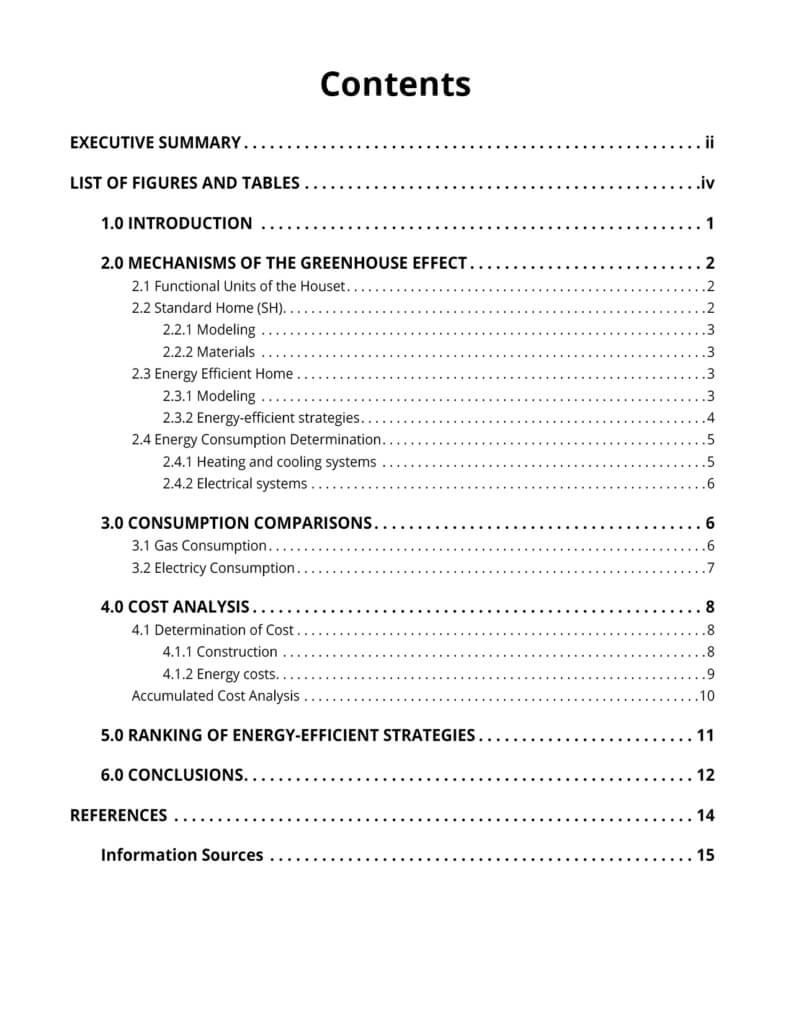 microsoft word table of contents