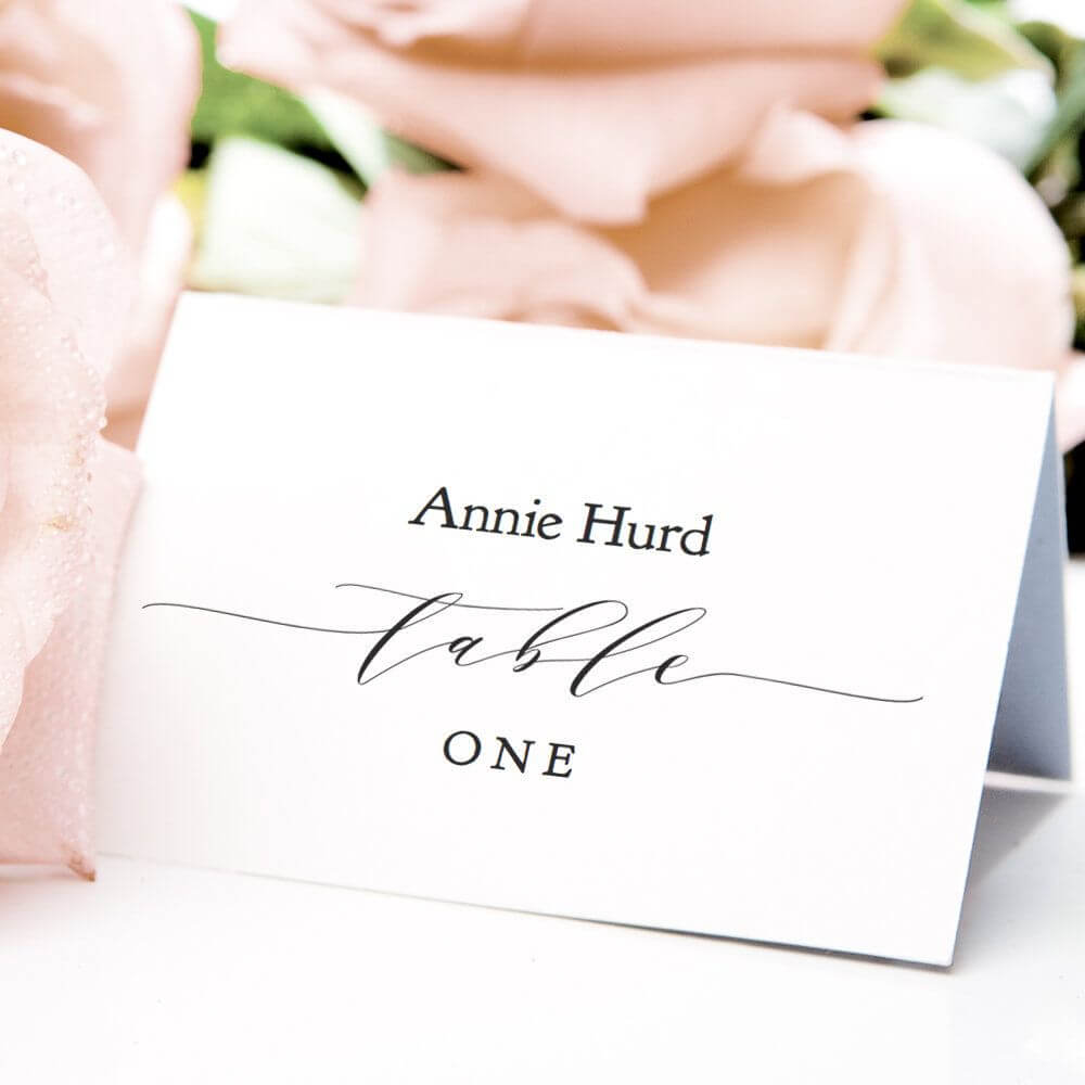 Table Place Cards Printable Pdf Template Flat & Folded within Place