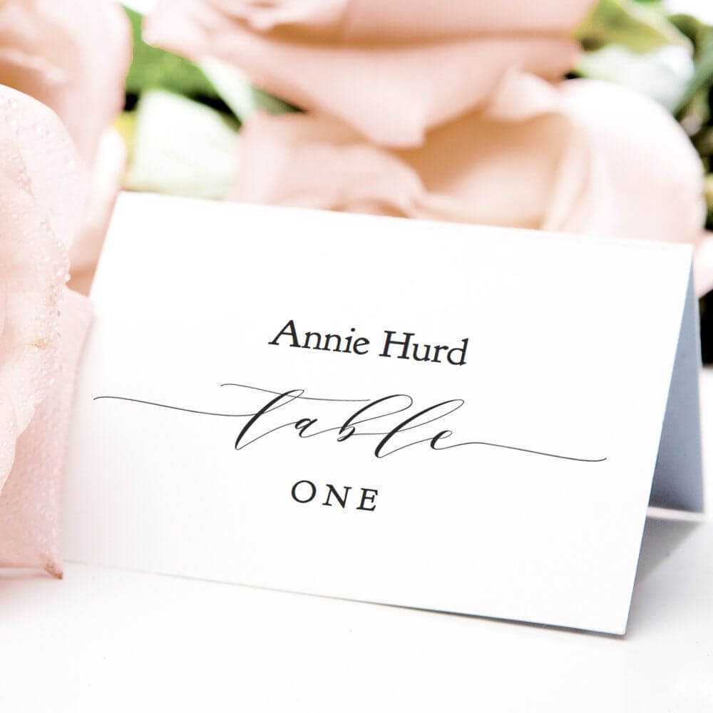 Table Place Cards Printable Pdf Template Flat & Folded Within Place Card Setting Template