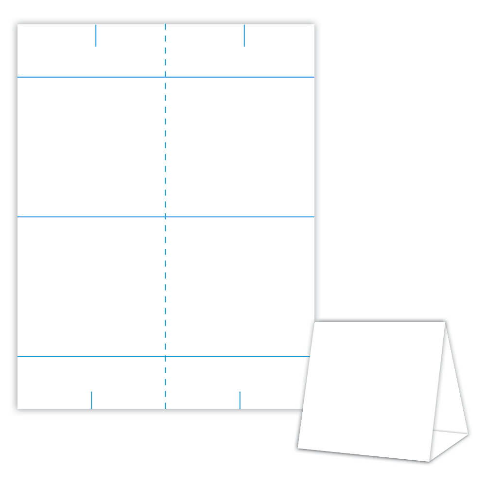 Table Tent Design Template Blank Table Tent – White – Cover In Blank Tent Card Template