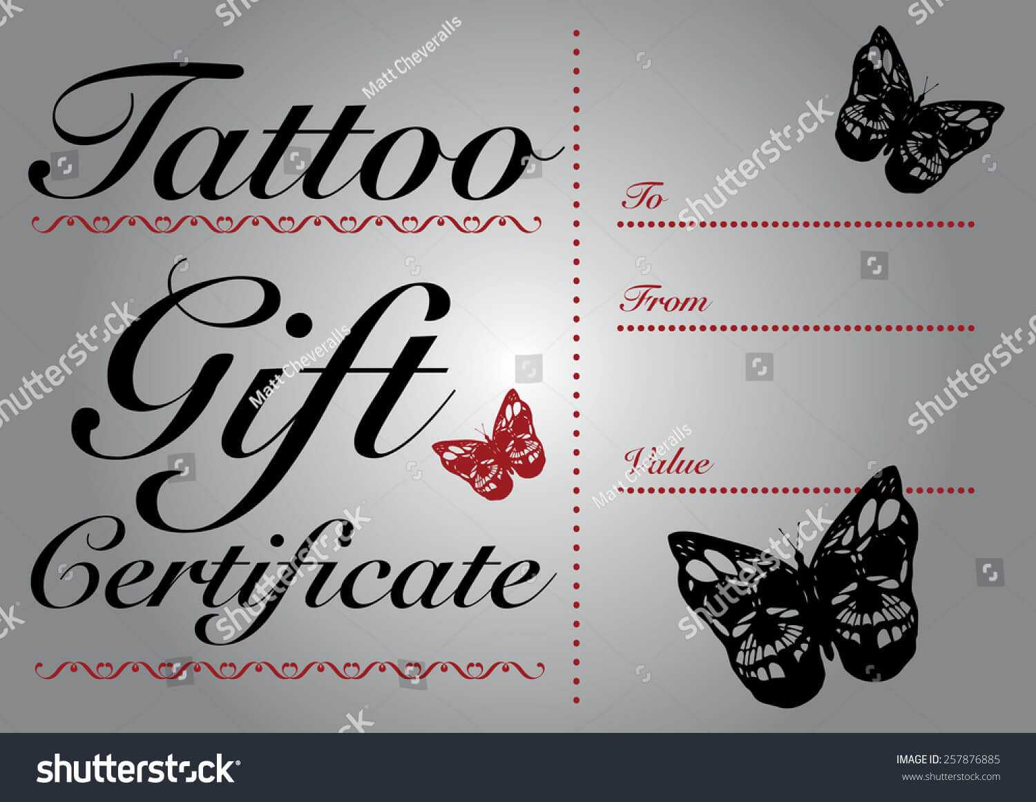 Tattoo Gift Certificate Template – Atlantaauctionco Throughout Tattoo Gift Certificate Template