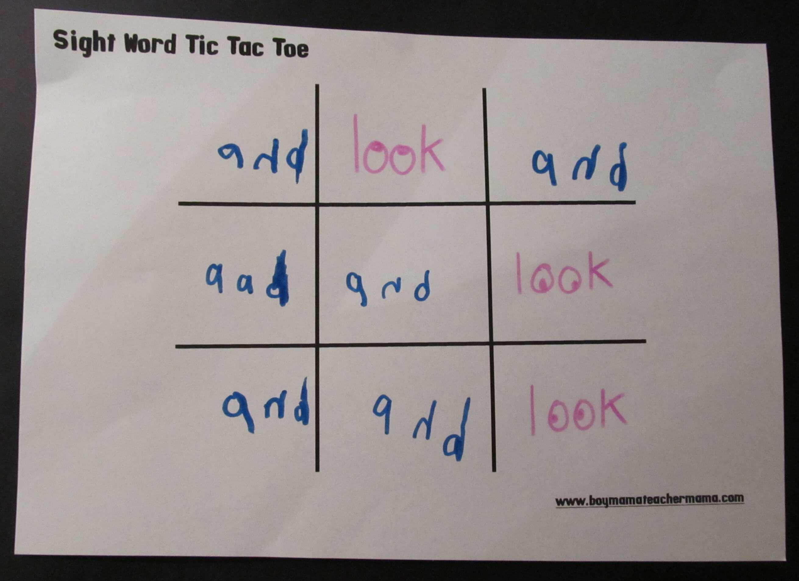 Teacher Mama Sight Word Practice Made Fun Boy Mama With Tic Tac Toe Template Word 