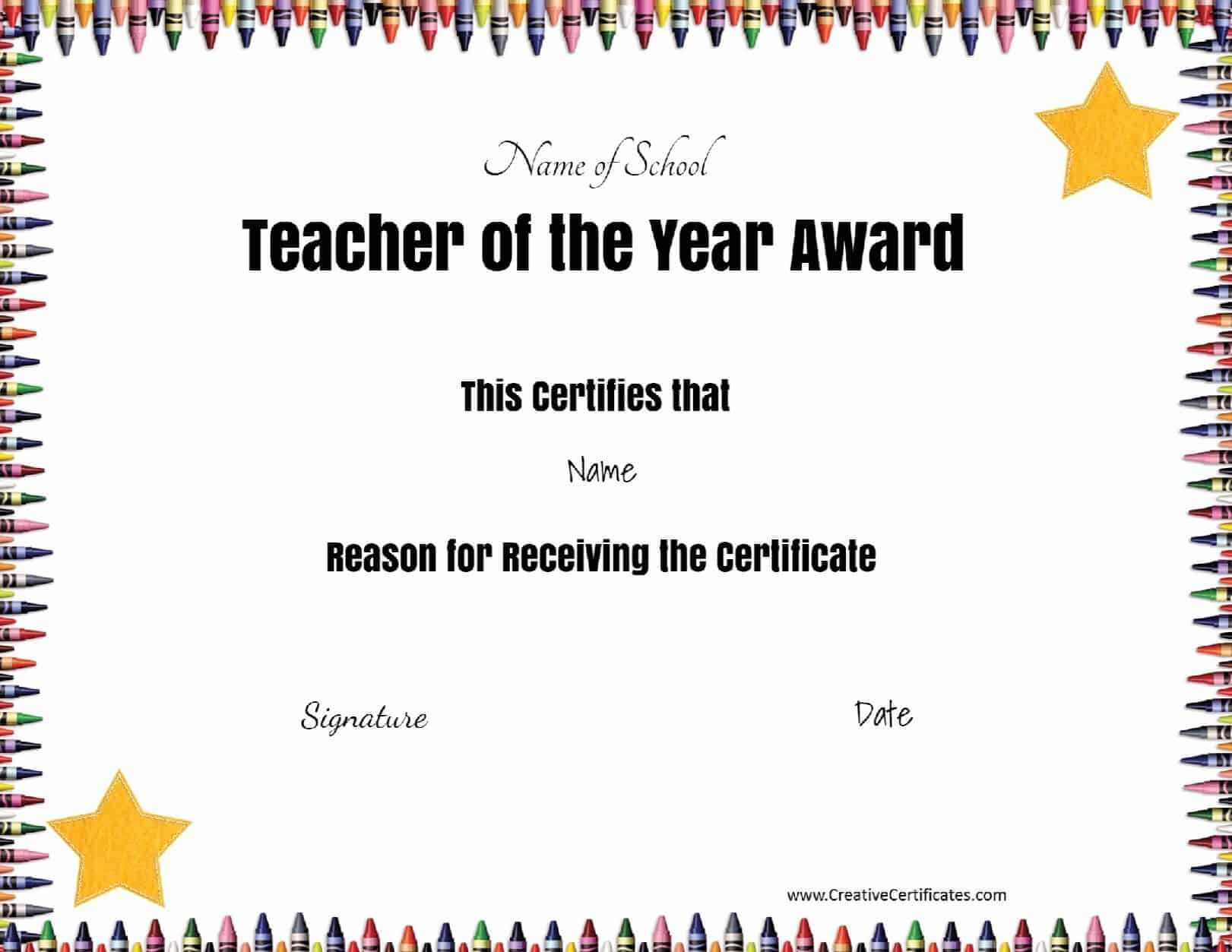 Teacher Of The Month Certificate Template – Atlantaauctionco Intended For Teacher Of The Month Certificate Template