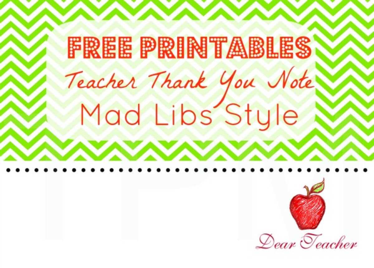 Teacher Thank You Notes {Free Printables} – Momtrends With Regard To Thank You Card For Teacher Template