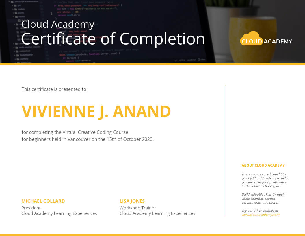 Technology Certificate Template Template – Venngage For Workshop Certificate Template