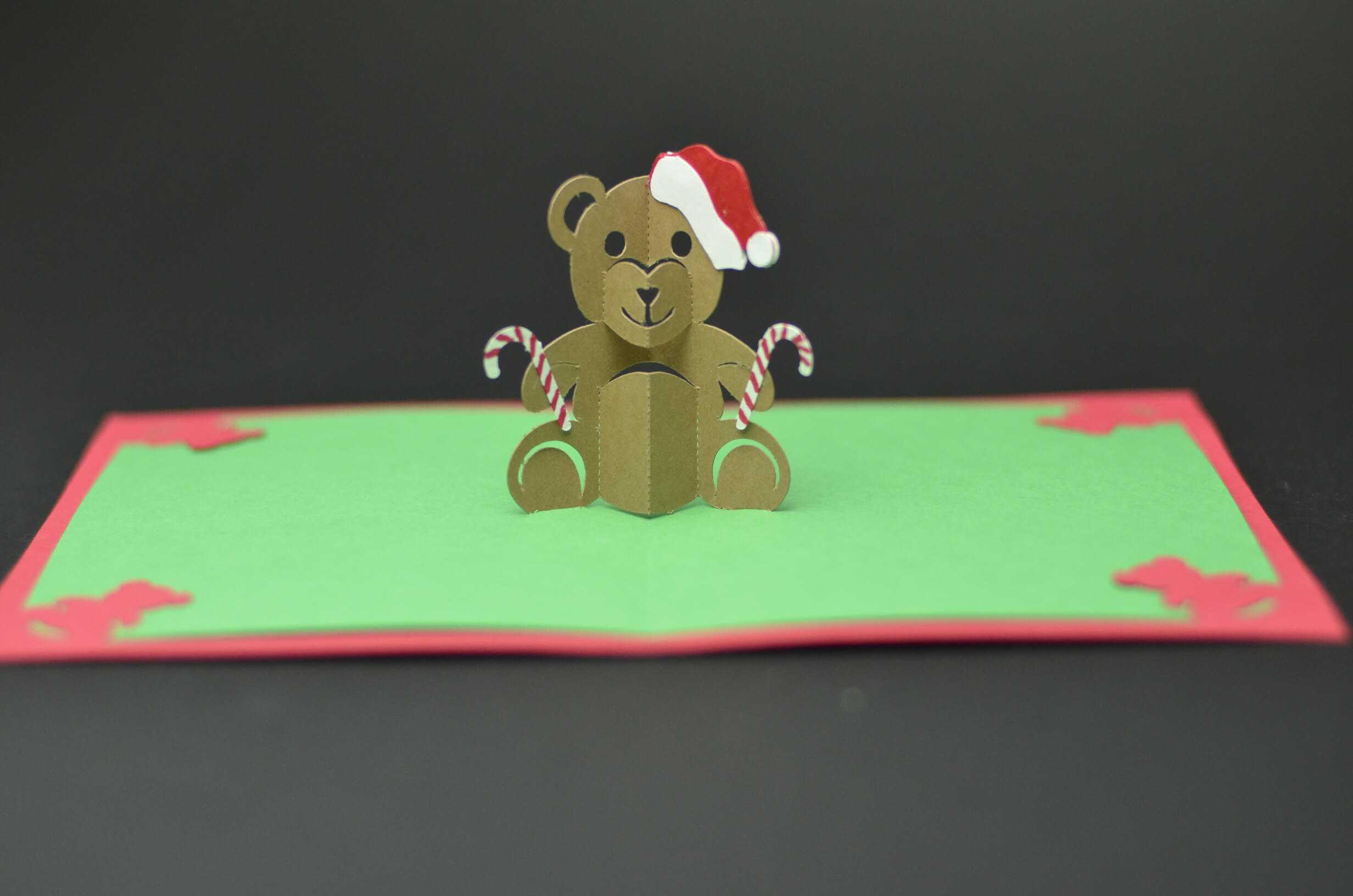 Teddy Bear Pop Up Card: Tutorial And Template – Creative Pop In Teddy Bear Pop Up Card Template Free