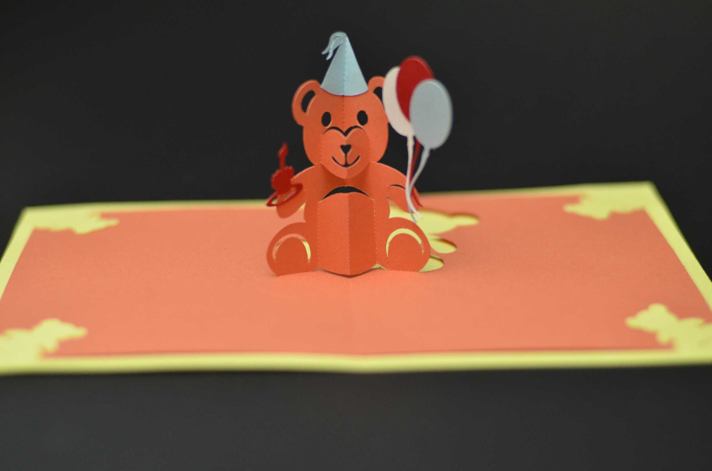 Teddy Bear Pop Up Card: Tutorial And Template – Creative Pop Inside Teddy Bear Pop Up Card Template Free