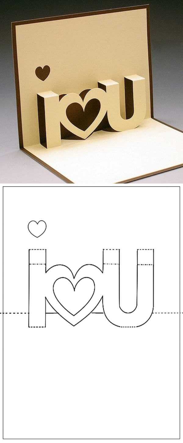 Template Carte A Decouper I Love You | Craft Ideas Throughout I Love You Pop Up Card Template