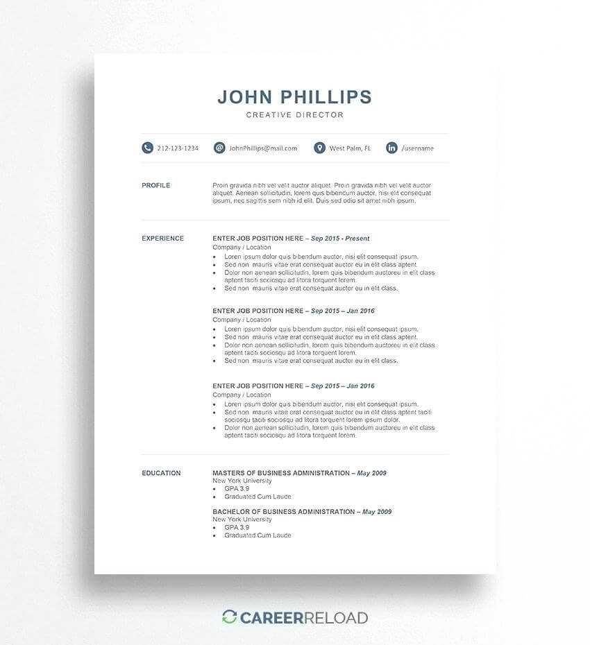 Template: Download Free Resume Templates Resources For Job Inside Free Resume Template Microsoft Word