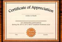 Template: Editable Certificate Of Appreciation Template Free inside Word 2013 Certificate Template