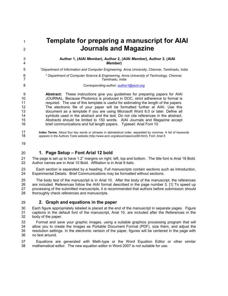 Template For Preparing A Manuscript For Ieee Photonics Journal For Ieee Template Word 2007