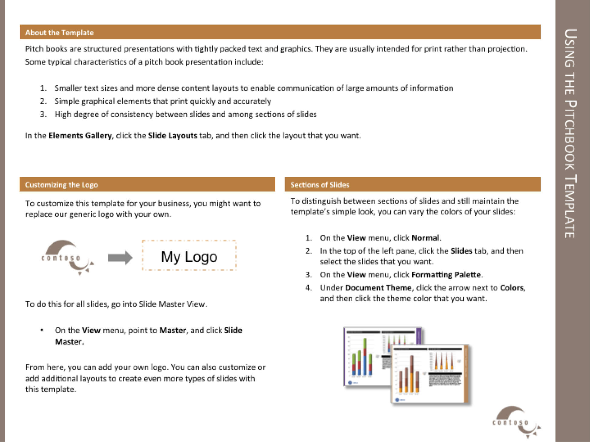 Template For The Report Within Powerpoint Pitch Book Template