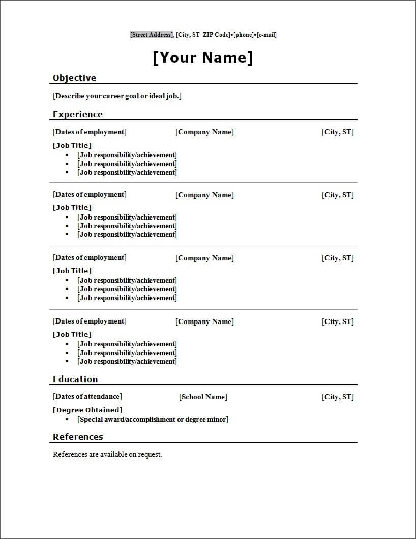 Template. Free Download Creative Resume Templates Microsoft In Blank Resume Templates For Microsoft Word