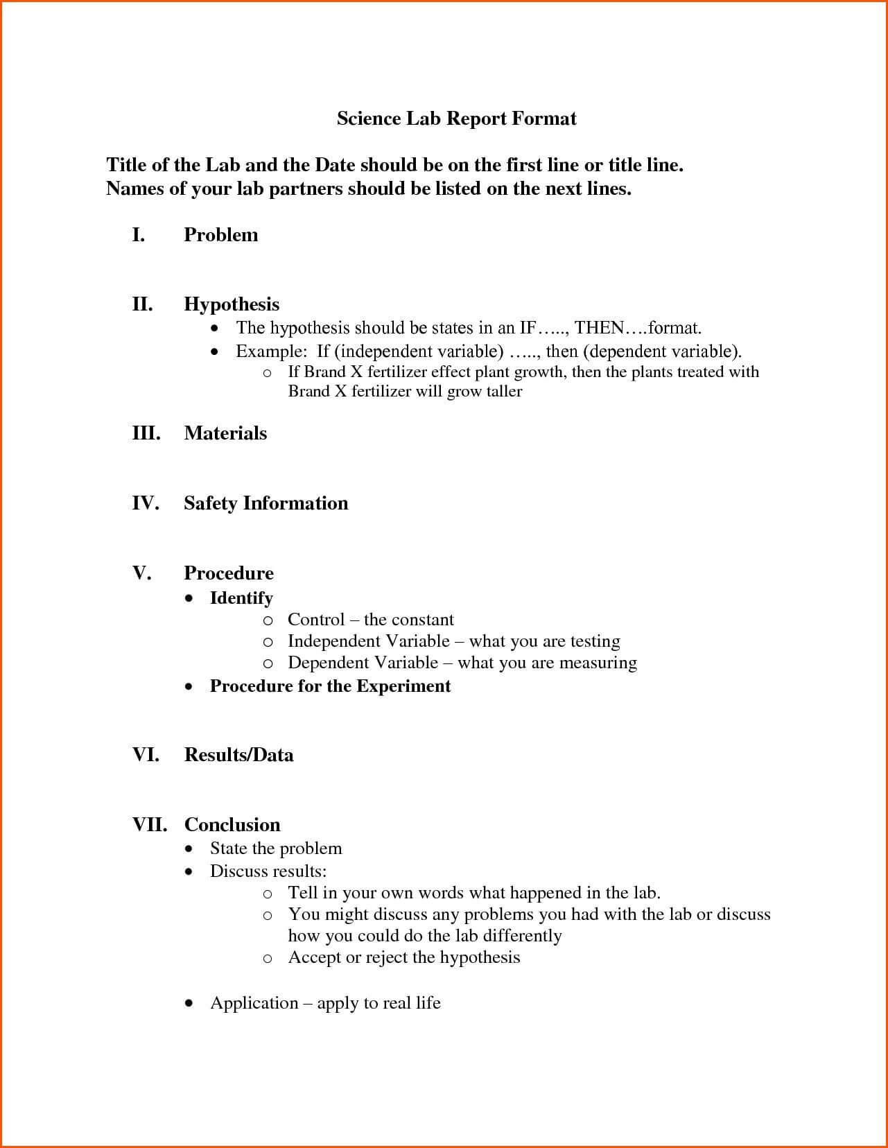 Template Lab | Lab Report, Lab Report Template, Report Template Inside Formal Lab Report Template