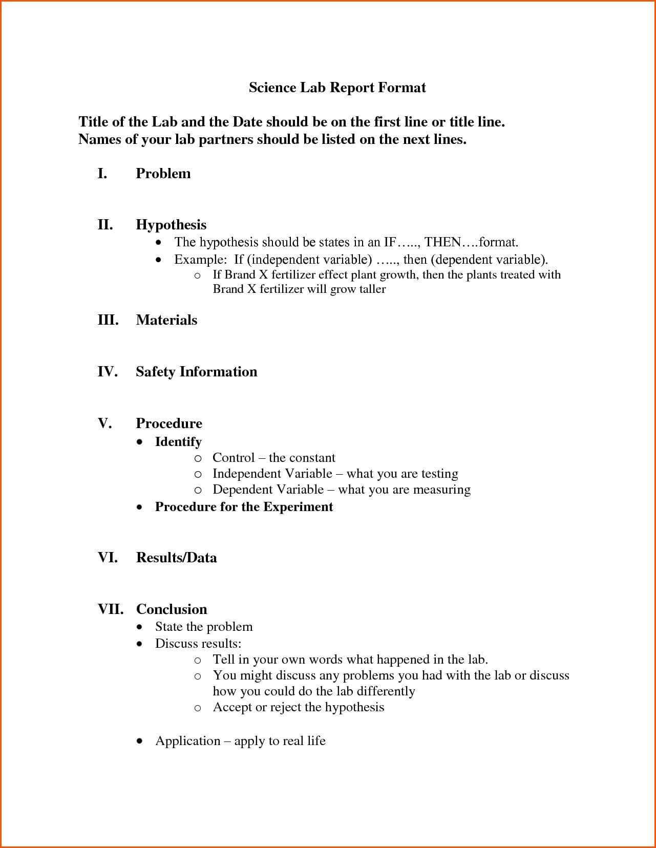 Template Lab | Lab Report, Lab Report Template, Report Template Inside Formal Lab Report Template